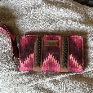 Wrangler Pink and Brown Geometric Wallet